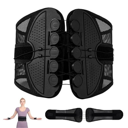 Welnax Lumbarrelief Pro, Vianys/Lifweb Lumbar Relief Pro, Glosrity Waist Belt Lumbar Support Plate, Adjustable Lumbar Support Belt Lower Back Posture Brace for Men & Women (Black, Large)