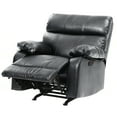 thumbnail image 2 of Manny Black Faux Leather Upholstery Reclining Chair, 2 of 5