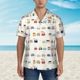 thumbnail image 2 of Pofeuu Colorful Trains Print Hawaiian Shirt for Men Sleeves Casual Button Down Summer Beach Dress Shirts T-Shirts,X-Large, 2 of 7