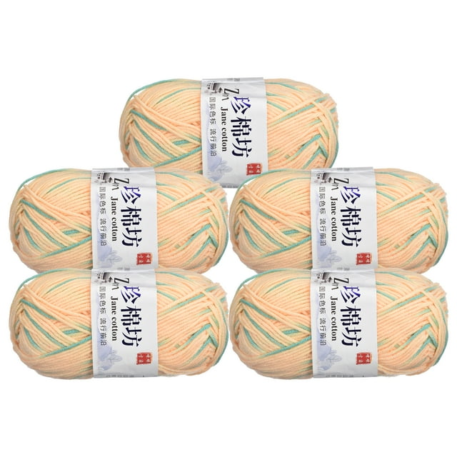 Unique Bargains Fil Mélange de Coton Jaune Vert, Lot de 5 de 50 g