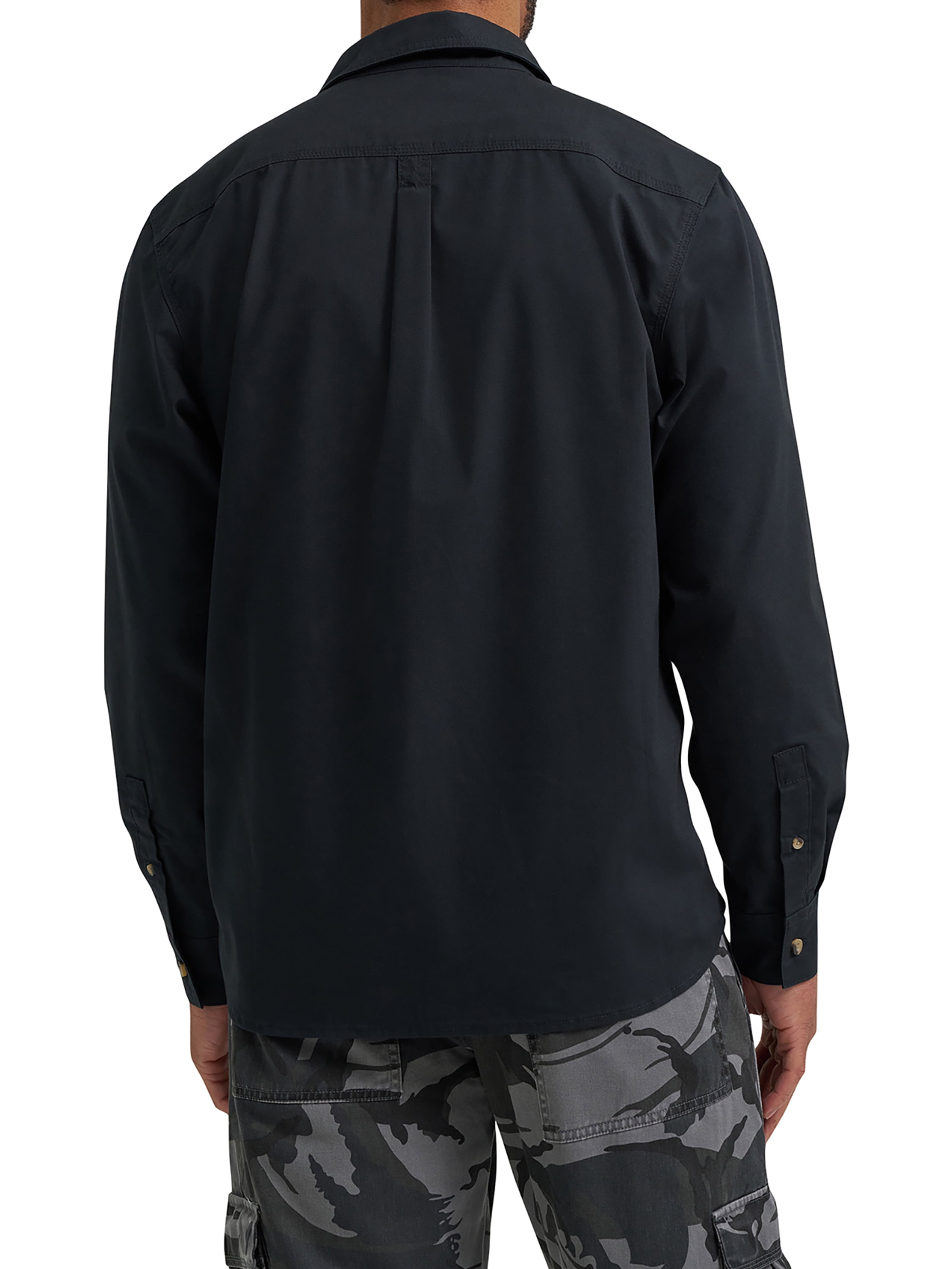 Wrangler® Men's and Big Men's Relaxed Fit Long Sleeve Woven Shirt, S-5XL
