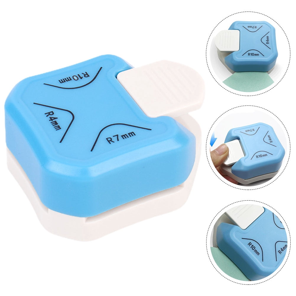 WEUVEB 2Pcs Blue Paper Corner Punch with Round and Multi Angle Edge Trimming for DIY Crafts