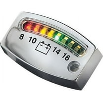 Kuryakyn LED Battery Gauge, Chrome