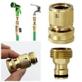 thumbnail image 2 of LLDYYDS Brass Garden Hose Quick Connector Kit, Quick Disconnect Hose Fittings Male and Female (2 Sets), 2 of 9