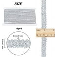thumbnail image 3 of 15Yds Silver Scroll Gimp Braid Trim Lace Trim Ribbon Metallic Edge Trim Polyester Fabric Sewing Ribbon Woven Trimmings Decorative for Curtain Slipcover DIY Crafts Jewelry Making Handcraft, 3 of 9
