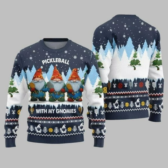 2025 Christmas Pickleball With My Gromies Ugly Christmas Sweater