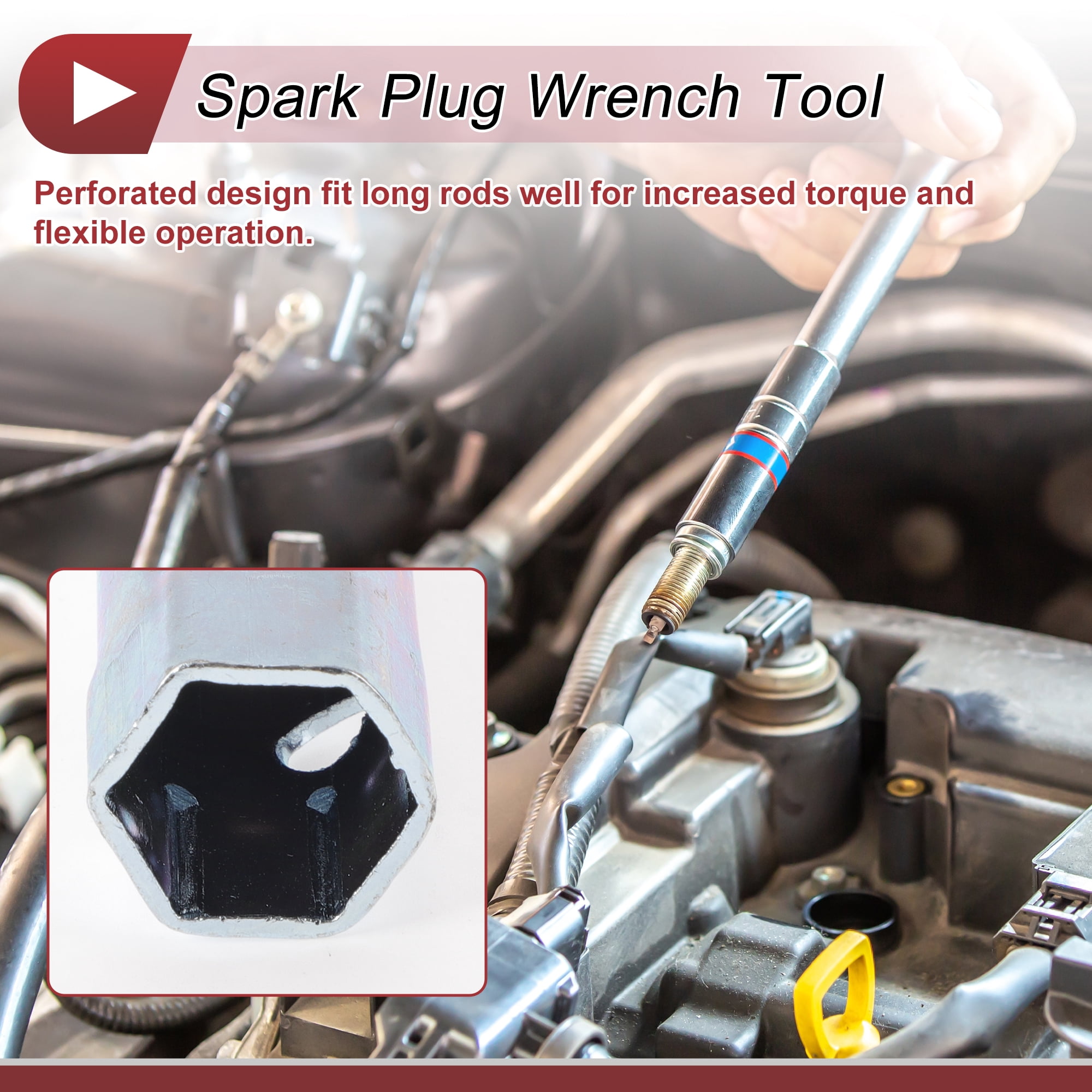 Unique Bargains Spark Plug Socket Wrench Spanner Remover 125x22mm High Carbon Steel