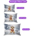 thumbnail image 3 of Playful Airedale Terrier Welcomes Winter Snowy Day with Cardinal Bird Pillowcase Double Sided Dale Waterside Dog Lover Pillow Case Covers - 2017, 3 of 3