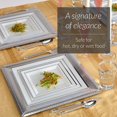 thumbnail image 3 of PARTY DISPOSABLE 20 PC SQUARE CHARGER SET | 20 Charger Dinner Plates | Heavyweight Paper Plates | Elegant Metallic Silver Finish | for Upscale Wedding and Dining (Charger Collection – Metallic/Silver), 3 of 7