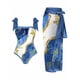 thumbnail image 1 of MKLEKYY Trajes De Baño Hombre Natacion Women Vintage Abstract Floral Print 1 Piece Swimwear+1 Piece Cover Up Two Piece Vintage Print Swimsuit Monokini Bikini 2 Piece Swimsuits Two Piece Tankini Set, 1 of 5