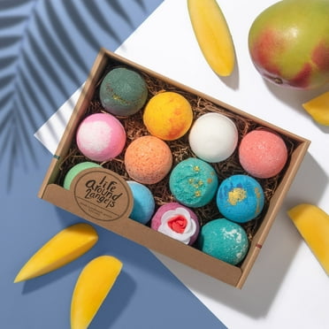 ifeAround2Angels New Favorite Bath Bombs Gift Set 12 Pack Made in USA Fizzies, Shea & Coco Butter Dry Skin Moisturize, Handmade Birthday Mothers Day Gifts idea for Her/Him, Wife, Girlfriend, Kids