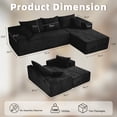 thumbnail image 4 of Kithkasa 103" Cloud Sectional Couch,Boneless Sofa with L-Shape Chaise,Modular Sectional Couches for Living Room,No Assembly Required,Black, 4 of 8