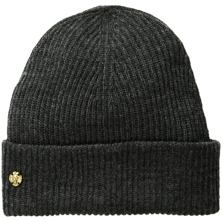 AK Anne Klein Women’s Fisherman Rib Cuff Hat, Dark Grey Heather, One Size