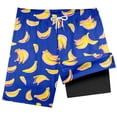 thumbnail image 3 of Hienoo Boys Banana Print Swim Trunks Swimwear Board Shorts with Mesh Liner, Sizes 5-16, 3 of 3