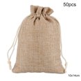 thumbnail image 1 of Advancent 50 Uds. Bolsa de lino con cordón organizador de joyas bolsa de almacenamiento de té portátil para el hogar Almacenamiento y organización del hogar lino 10x14cm Advancent HA5722-24, 1 of 6