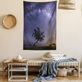 thumbnail image 2 of Nebula Tapestry, Tree and Milky Way Outer Space Galaxy Stars Theme Dreamy Modern Artwork Print, Wall Hanging for Bedroom Living Room Dorm Decor, 40W X 60L Inches, Purple Dark Green, by Ambesonne, 2 of 5