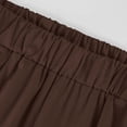 thumbnail image 6 of Resicozy Cotton Linen Pants Women Summer Dressy Casual Straight Leg Capri Pant Elastic Waist Beach Trousers with Pockets Brown XL, 6 of 6
