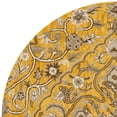 thumbnail image 4 of SAFAVIEH Bella Kade Floral Medallion Wool Area Rug, Gold/Taupe, 5' x 5' Round, 4 of 5