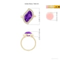 thumbnail image 4 of ANGARA Natural North-South Leaf-Shaped 5.5 ct Amethyst Halo Ring in 14K Yellow Gold for Women (Size-15x9mm) | February Birthstone, Anniversary, Jewelry Gift for Women | Natural Amethyst Ring, 4 of 8