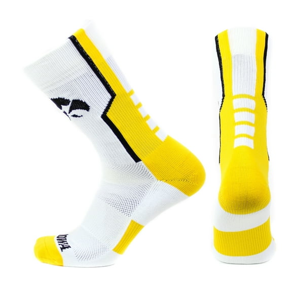 Iowa Hawkeye White Sport Performance Sock - Donegal Bay - Unisex - Child - Crew