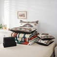 thumbnail image 6 of Manfei Bohemian Aztec Adult 7-Piece Bedding Comforter Set, Tribal Hippie King Bedding Sets, Wheat Red Abstract Reversible Bed Sheets, Microfiber Bedroom Decor, 6 of 8