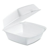 Dart 60HT1 5-7/8 in. x 6 in. x 3 in. Hinged Lid Foam Containers - White (500/Carton)