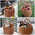 thumbnail image 4 of Cesta de picnic tejida, cesta de almacenamiento de flores, cesta de regalo, cesta de flores tejida a mano con asa, 4 of 6