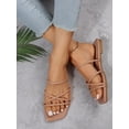 thumbnail image 1 of Women White Minimalist Slide Sandals, Open Toe Fashionable Sandals, 1 of 4
