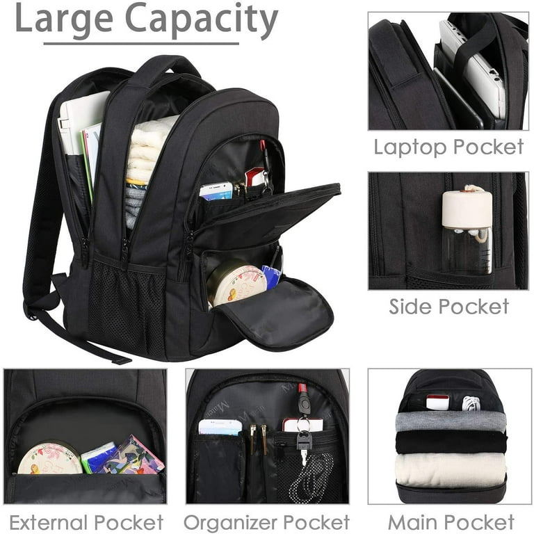 Matein Black Business Anti Theft Travel Laptop Backpack Walmart