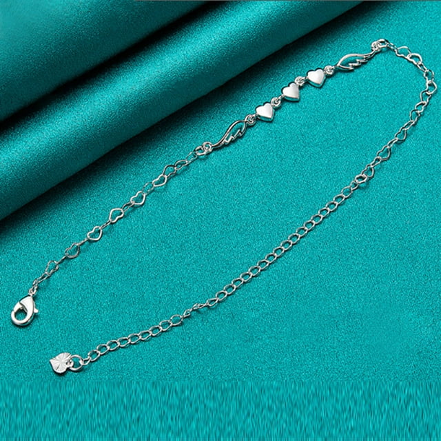 Pulsera de eslabones de plata de ley para mujer | Cadena pequeña ajustable | Elegante regalo de cumpleaños para San Valentín