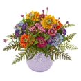 thumbnail image 1 of Nearly Natural 1549 Mixed Floral Artificial Arrangement in Purple Vase, 1 of 1