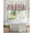 thumbnail image 4 of Colorful Flower Valances for Windows Floral Farmhouse Garden Beige Texture Valance Rod Pocket Light Filtering Short Window Treatments Curtains for Kitchen Bathroom Living Room Bedroom, 42 x 18 Inch, 4 of 7