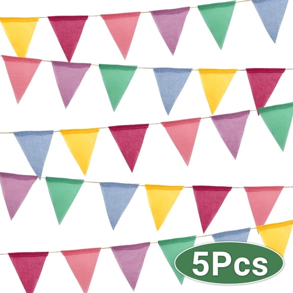 Pennant Banner Easter Banner Decoration Pastel Flag Banner Colorful Triangle Garland for Birthday Festival Hanging Party Supplies 60 Flags 65.6ft