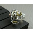 thumbnail image 3 of An old 925 silver retro punk style ring, half skeleton and half goddess, small and luxurious, perfect for gifts to yourself or friends as a New Year gift.,9, 3 of 7