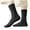 Black, variant on Women's Ribbed Cuff Crew Socks Textured Mid Calf Socks Solid Color Stretch Socks for School Office Home Daily Wear