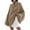 Light brown, variant on Autumn Winter Women's Long Sleeved Elegant High Neck Round Neck Bat Oversized Sweater Autumn Ribbed Knit Casual Jacket Tops
