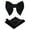 Black, variant on Bow Ties for Men Solid Color Pre-tied Silk Bowtie and Pocket Square Cufflinks Lapel Pin Set Tuxedo Wedding Party 4PCS