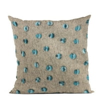 Plutus 12" x 20" Wool Dot Luxury Throw Pillow in Blue