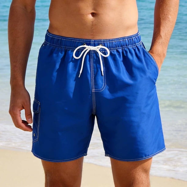 Ceisia Men's Quick-Dry Swim Trunks | 4-Way Stretch Multi-Pocket Elastic Waist Beach Shorts (Multiple Solid Colors) Gifts