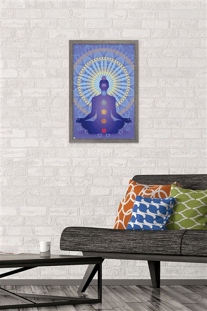 Spiritual - Chakras Wall Poster, 14.725" x 22.375", Framed