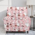 thumbnail image 2 of Xixirimido Whimsical Cats Pumpkins Bats Pink 4 Piece Recliner Chair Cover Stretch Lazy Boy Chair Covers with Pockets Soft Reclining Sofa Slipcovers Halloween Furniture Protector, 2 of 8