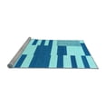 thumbnail image 2 of Ahgly Company Machine Washable Indoor Square Abstract Light Blue Modern Area Rugs, 4' Square, 2 of 4