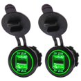 thumbnail image 1 of 2x 5v 4.2a Dual 2usb Cargador Adaptador Toma de corriente Compatible con 12v 24v Coche Motocicleta (verde), 1 of 5