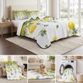 thumbnail image 6 of Full Quilt Set 78''x90'', Lemon Eucalyptus Lightweight Bedspread Coverlet Set with 2 Pillow Shams, Farm Flower Fruit Country Boho Summer Breathable All Season Quilt Bedding for Bedroom/Guest Room, 6 of 9