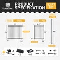thumbnail image 3 of CAPHAUS 52FT Heavy Duty Flat Top Fence Barrier Kit, Anti-Rust Metal Steel Fence with 6FT Height X 6FT Width Panels, with Flat Top Fence Gate, Posts, Connectors, Outdoor Fencing for Yard, 3 of 9
