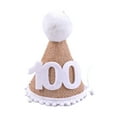 thumbnail image 2 of SUSUchens Birthday Hat with Pompom Ball Elasticated Braided No Deformation Wide Applications Decorate Lightweight Newborn Baby Birthday Party Hat for Kids Style D, 2 of 13