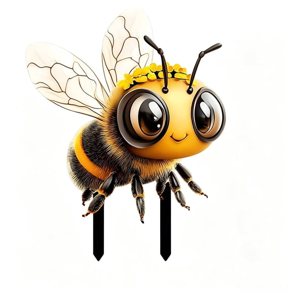 Orangide Bee Garden Stake Decorative Floor Insert Festive Spring Summer Yard Art Metal Honeybee Ornament for Lawn Flower Bed Outdoor Decor