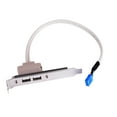 thumbnail image 1 of Mistaha 2 Ports USB 2.0 Motherboard Rear Panel Expansion Bracket to 9 Pin Header Cable, 1 of 7