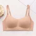 thumbnail image 3 of Alun Bras for Women Integrated Wireless Push up No Underwire Seamless Comfort T Shirt Everyday Bralettes Full Coverage Sides Supportive Pure Color Sports Bra Beige 38, 3 of 5