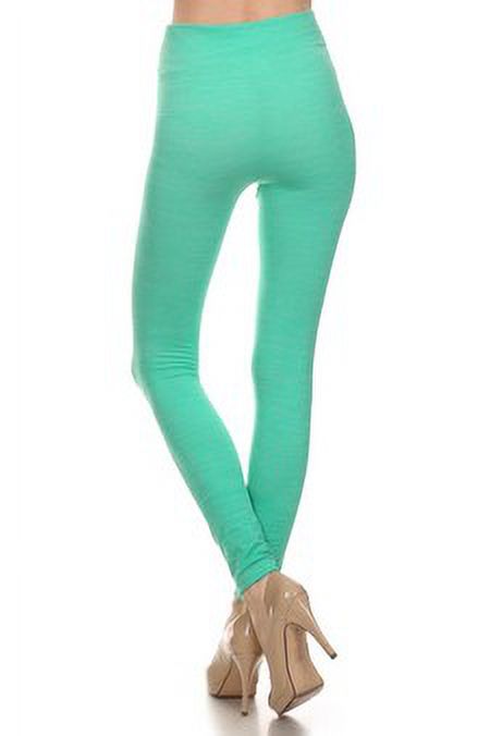 Heathered Color Fleece Leggings [Athleisure pants], One size fits most, Mint